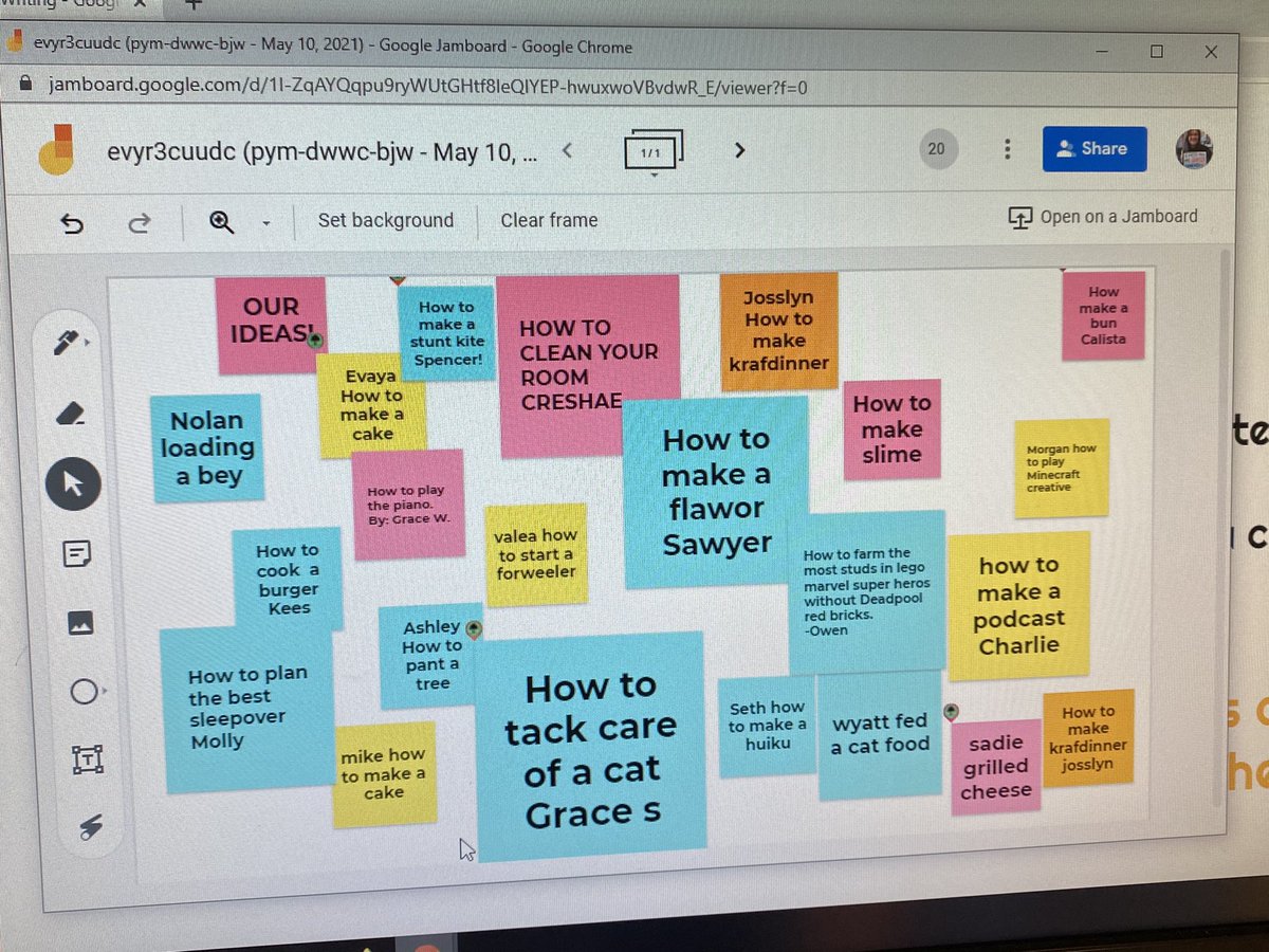 Intro to procedural writing <a href="/BerwickSchool/">Berwick School</a> today in <a href="/MeghanJoudrey/">Meghan Joudrey</a> grade 3 #onlinelearning <a href="/AVRCE_LITERACY/">AVRCE LITERACY P-5</a> Students loved sharing their ideas and thinking how they will present their ideas!