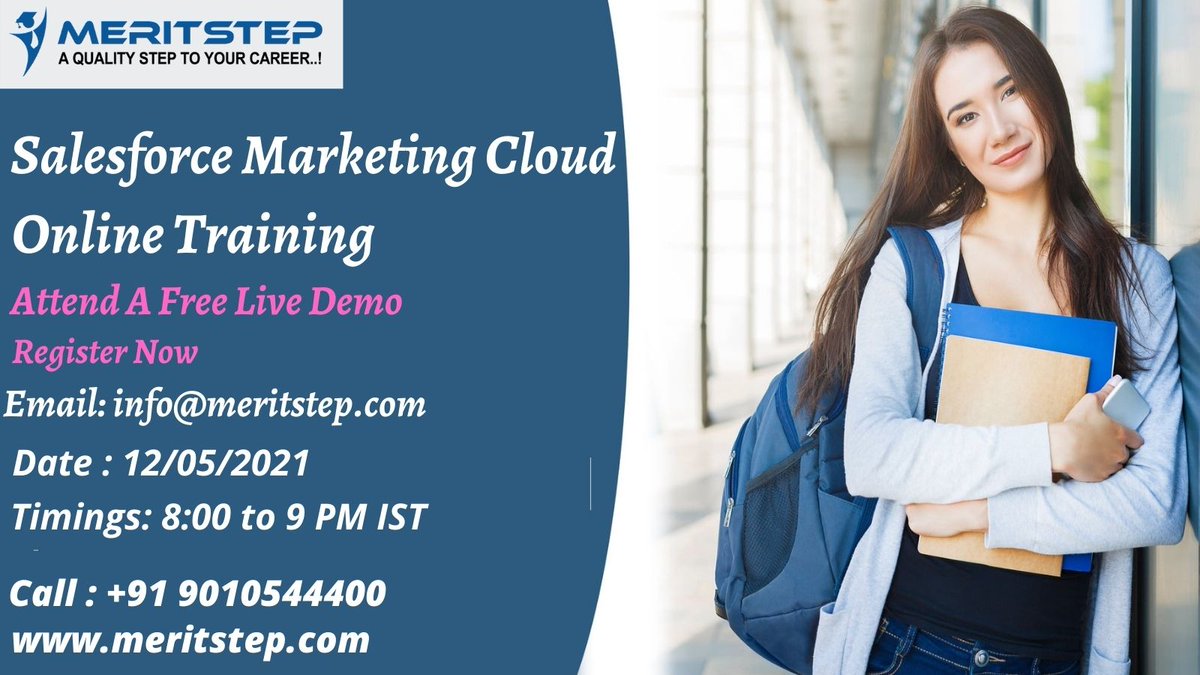meritstep's tweet photo. #salesforcemarketingcloud-Online-Training-Institute in #India #USA #Unitedkingdom, Attend Free Demo in Meritstep Technologies by Real-Time Experts.
For More Info:
Call: 9010544400
Email: info@meritstep.com
Visit: https://t.co/jtImwlNt1p
#software_training_Institutes #online https://t.co/TDGKiCbg0v