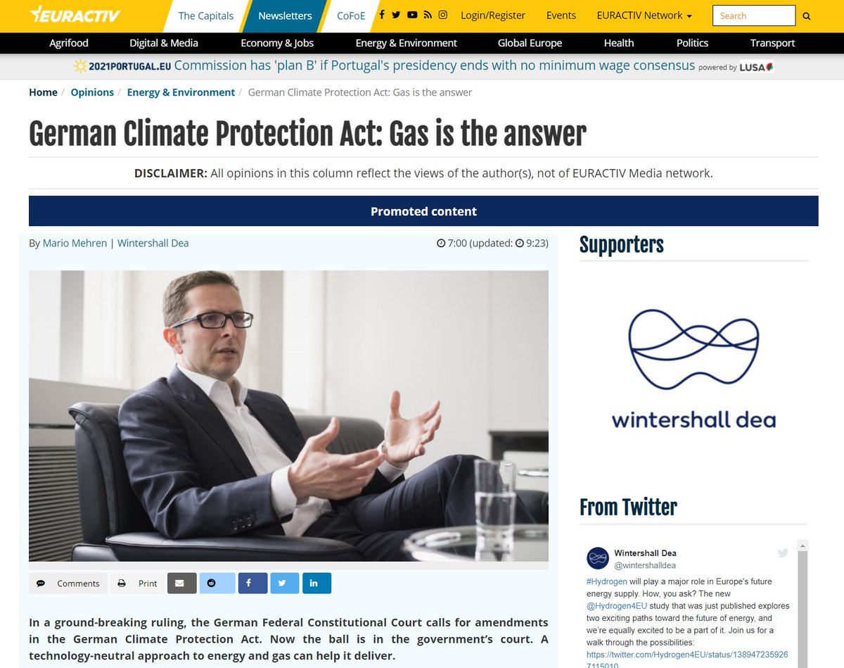 German climate-wrecking gas company pays for media space to say that the German #ClimateAction law means... it's time for more climate-wrecking gas.

Using gas makes the #ClimateEmergency worse. Want to help instead? Leave it in the ground.