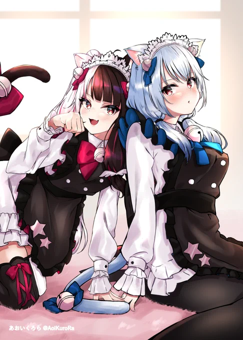 猫メイドふゆれな
#メイドの日 
#れなの鳥っくあーと  
#はかせレポート 