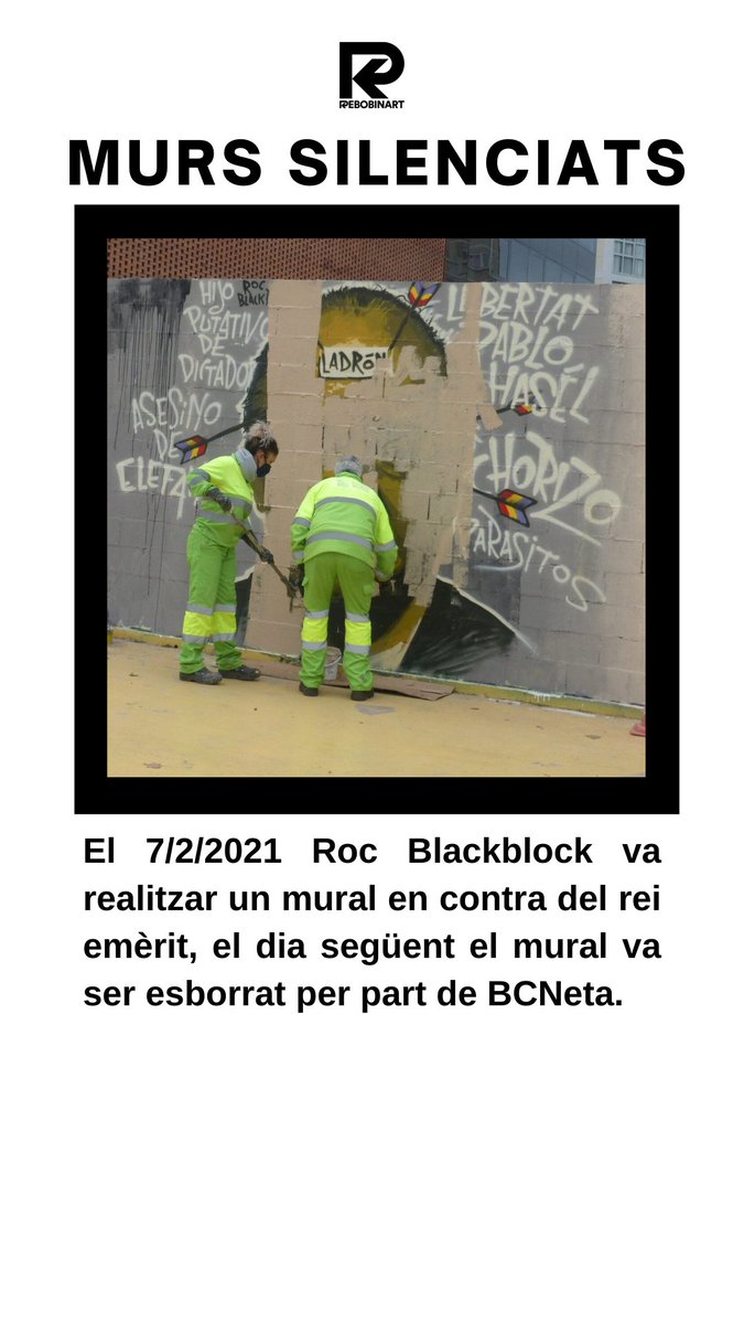 rebobinart's tweet photo. MURS SILENCIATS
📆19/05/2021🕙19:00h📍La Farinera del Clot

💻https://t.co/DWCpaWgwKk

ORGANITZA: @rebobinart   

@farinera @rocblackblock @UNLOGICCREW @CristinaDjn @BCN_SantsMont @bcncultura @KasaDlaMuntanya https://t.co/Ks5S4Zus4P