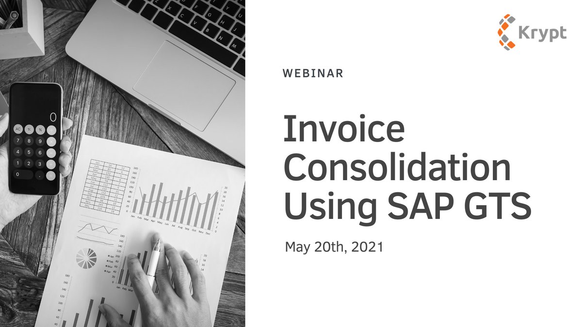 Kryptinc's tweet photo. There is still time to register for "Invoice Consolidations using SAP GTS".

Register here:  https://t.co/rgj1cPxMF4

#Kryptwebinars #KryptGTSwebinars #GTSwebinars
#SAP #GTS #SAPGTS #invoiceconsolidations #invoice #globaltrade #Kryptinc #krypt https://t.co/d90p4n8HMC
