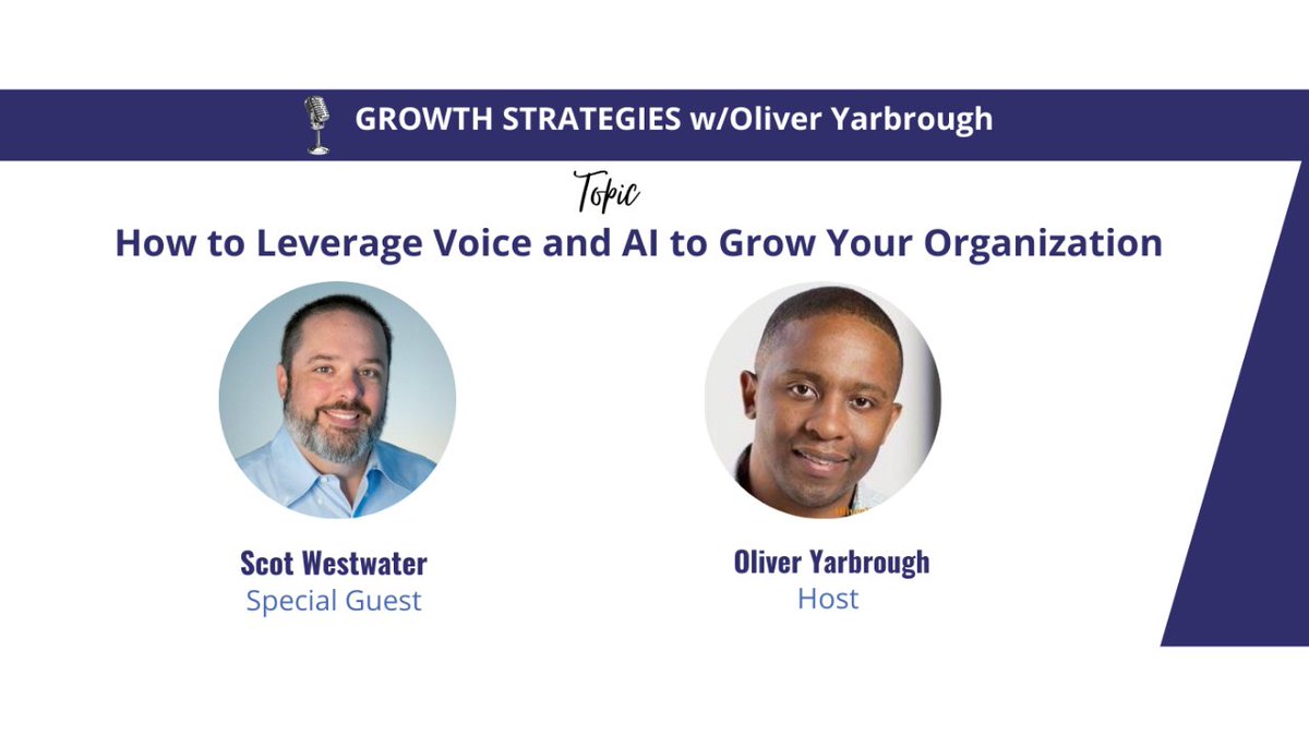JOIN me today (May 10th @ 12:00 PM EST) for my 2nd #LinkedInLive session. The topic is “How to Leverage Voice and #AI to Grow Your Organization.” ⮕ Learn more –– bit.ly/3y3CXK6 #LinkedInLive #VoiceFirst #FutureOfWork #ConversationalAI #ArtificialIntelligence