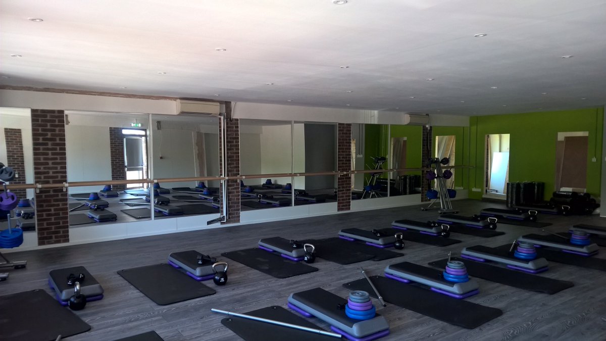 Here is a recent installation of mirrors to this local gym - we also supply and fit mirror cut to any shape and size required to domestic properties.