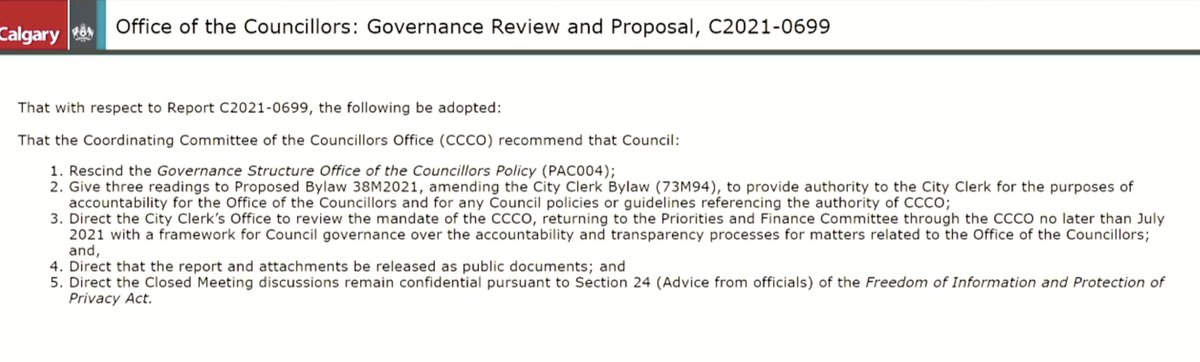 Councillor office expense governance and accountability is changing. These recommendations just passed unanimously.  #yyccc