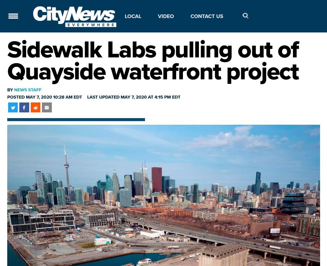 1. Last Friday was the 7th of May.That was the one-year anniversary of Sidewalk Labs confirming, in a post from CEO Dan Doctoroff, that they would no longer be pursuing the Quayside Project.
