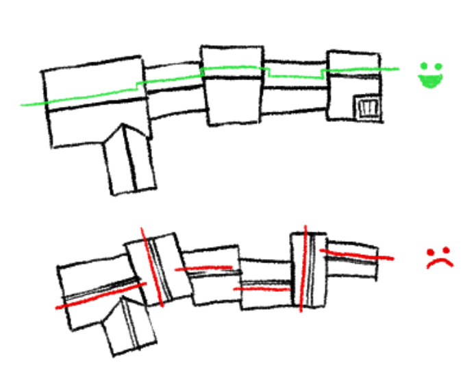 MAPPING TIPS - A LONG THREAD! 1/? (I'll add stuff little by little!)  #cartography  #maps If your buildings follow a paved path or a road with a sewage system, keep a consistent direction of the ridges!