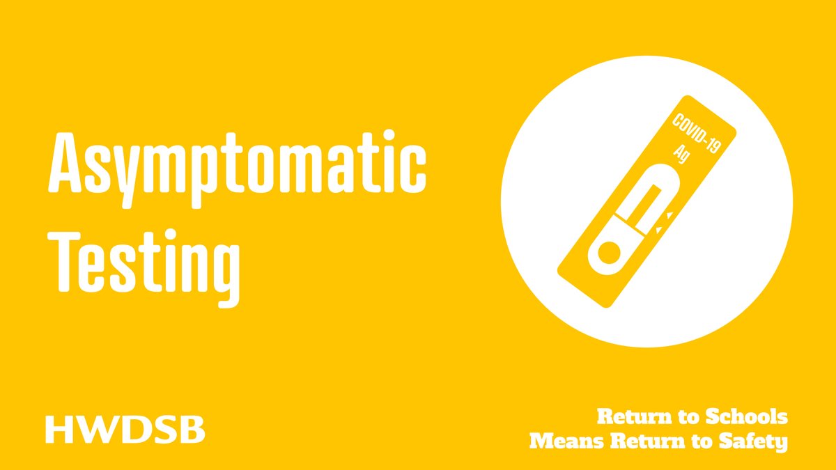 Voluntary Asymptomatic Testing is now available to all staff and students in HWDSB at our host location: 

• When: Wednesday, May 12, 2021 from 11:00 a.m. – 7:00 p.m. 
• Where: Glendale Secondary School – 145 Rainbow Drive, Hamilton 

Details here: hwdsb.on.ca/blog/asymptoma…