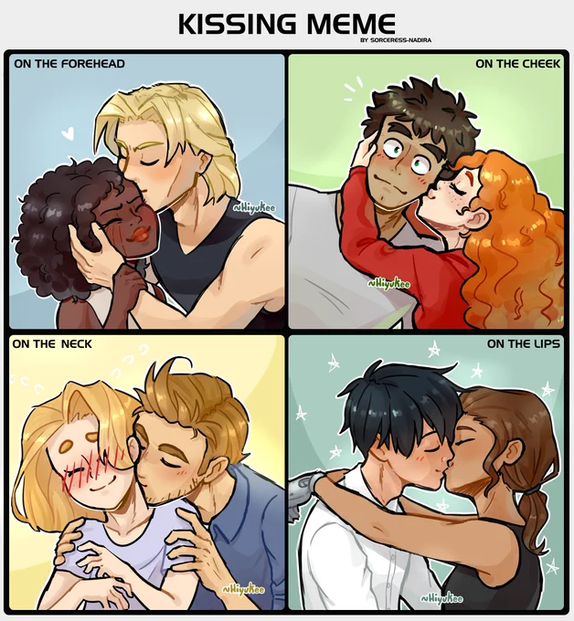 Kissing meme featuring The Lunar Chronicles cast because I just read it AGAIN and I love them 🥺💕 