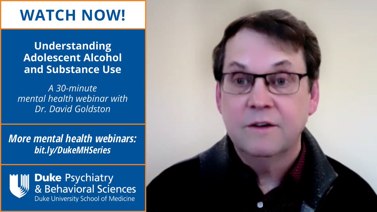 If you're a parent w/a teenager, chances are you're either thinking about the possibility they'll start drinking/using substances or you're already worried they are. Duke Psychiatry's Dr. David Goldston shares practical advice: youtu.be/izkGgRyHAJY
#NationalPreventionWeek