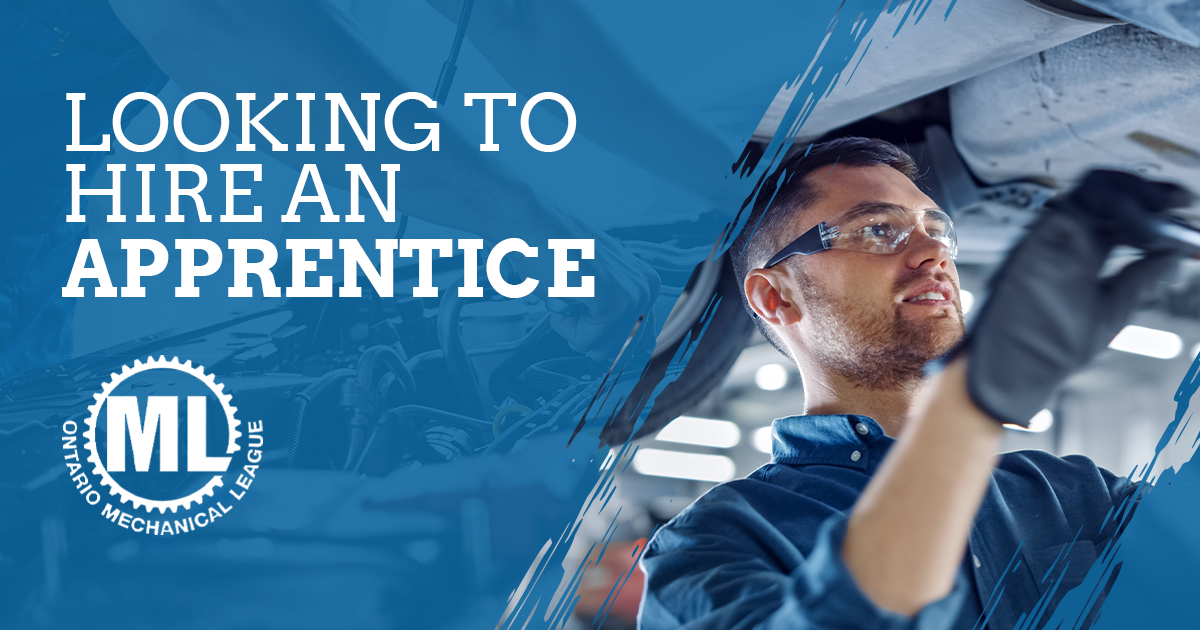 Looking to hire an apprentice but not sure you can handle it? The OML apprenticeship program is included in your membership! We can help and even provide a wage subsidy. bit.ly/3fbtTKa #apprentice #mechanical #ontario #mechanics #apprenticeship #membership