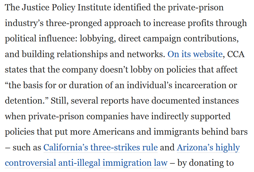 Including California's three-strikes bill. https://www.washingtonpost.com/posteverything/wp/2015/04/28/how-for-profit-prisons-have-become-the-biggest-lobby-no-one-is-talking-about/