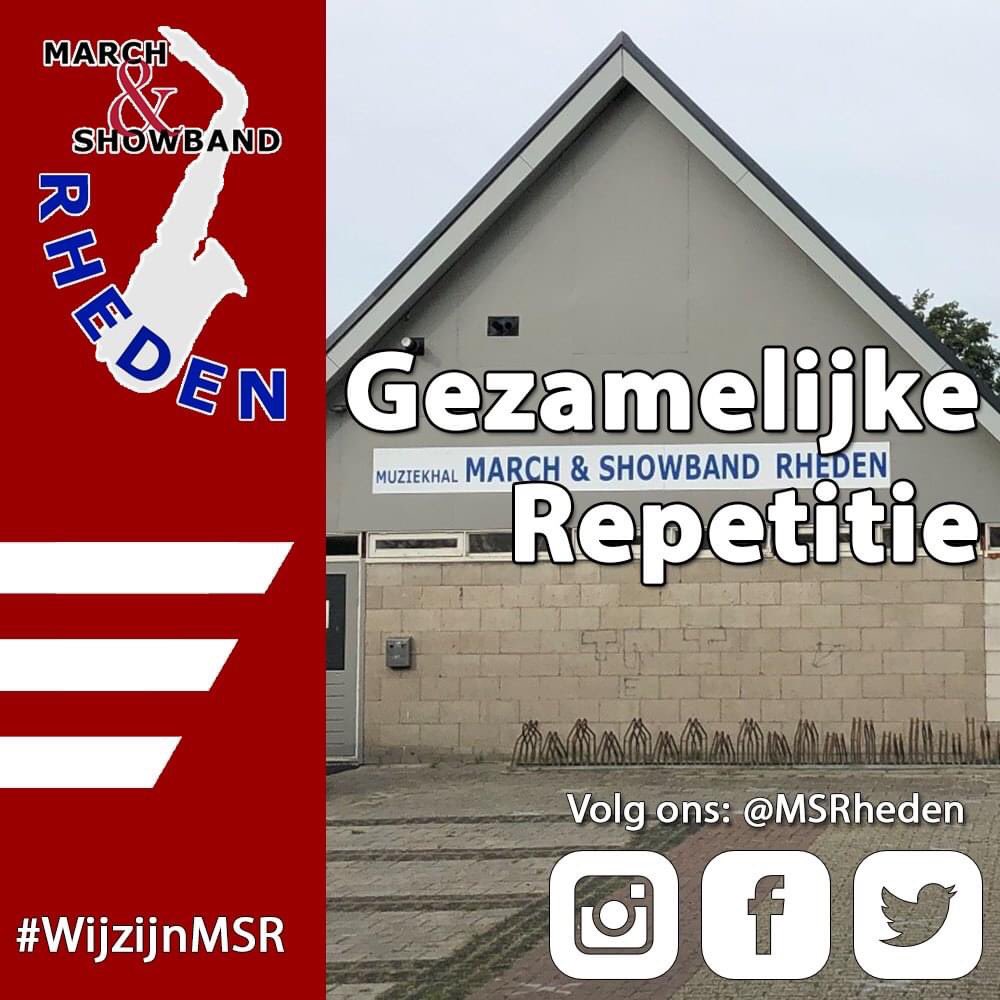 #WijzijnMSR | 𝗘𝗿 𝘇𝗶𝘁 𝘄𝗲𝗲𝗿 𝗺𝘂𝘇𝗶𝗲𝗸 𝗶𝗻!

Na maanden van online activiteiten en thuis repeteren, doen we het vanavond weer in het echt! Onder strikte voorwaarden kunnen en mogen wij buiten weer met elkaar muziek maken - en dat doen we met veel genoegen!