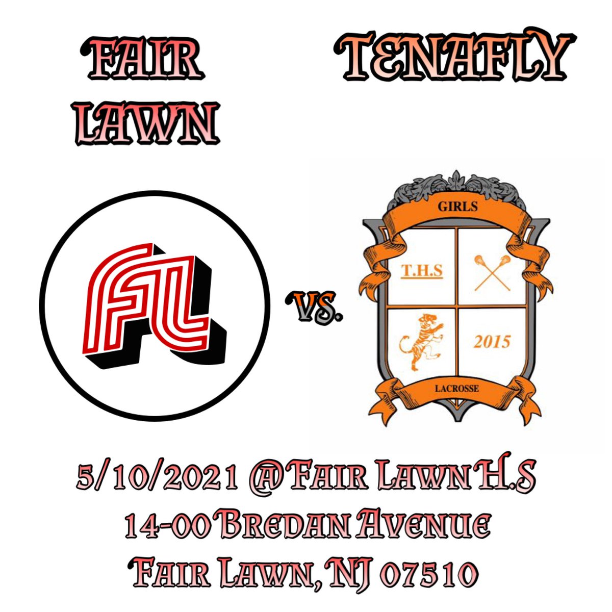 TenaflyGLax's tweet photo. 🧡🖤 JV Girls ❤️🤍
📍 Fair Lawn H.S
🆚 @flhsGlax
🗓 5/10/2021
🕕 6pm
#CuttersVsTigers
#TheOnlyWayToPlay
#WearAMask
#WashYourHands
#WatchYourDistance📏
@GoTigersTHS @FLHSCUTTERS https://t.co/cmqCfVkN9o