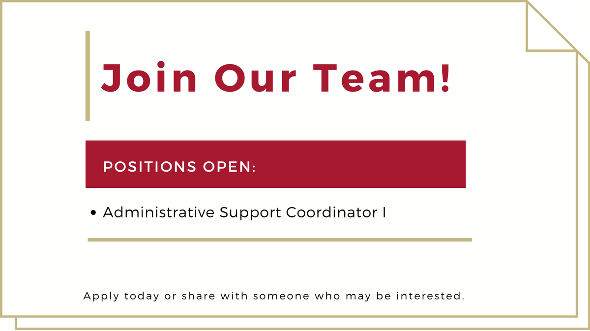 Become a part of our team dedicated to creating positive change! We are accepting applications for a full-time Administrative Support Coordinator I position. Application close date is 5/18/2021. To apply, visit: careers-sdsurf.icims.com/jobs/11799/adm… #employmentopportunity #sandiego #research