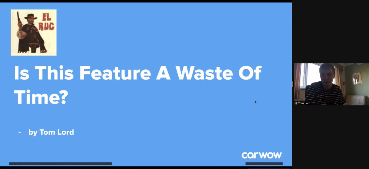 lrug's tweet photo. Next we're finding out if the features we're creating are actually a waste of time with Tom Lord https://t.co/i63J1V9g7h