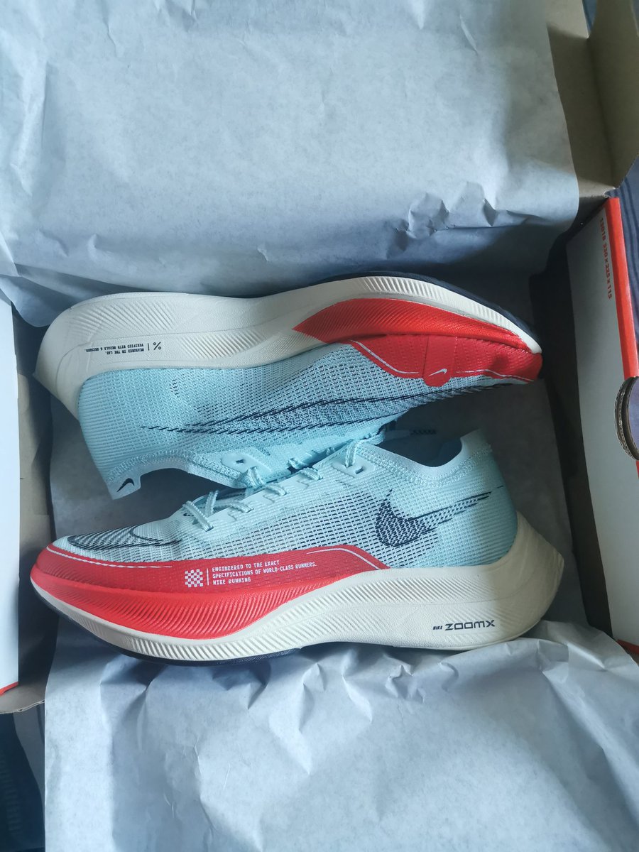 Nike zoomx vaporfly next% 2 'OG' 😍😍😍 I rember getting the original and it being a size too small so having to send them back then couldn't get the right size so there was no way I was getting these wrong #reunion5k