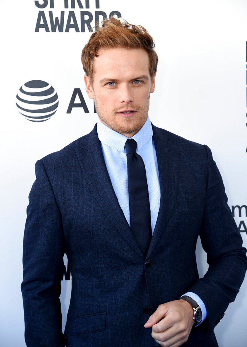 My favorite forever is the blue suit on the last picture. #SamHeughan