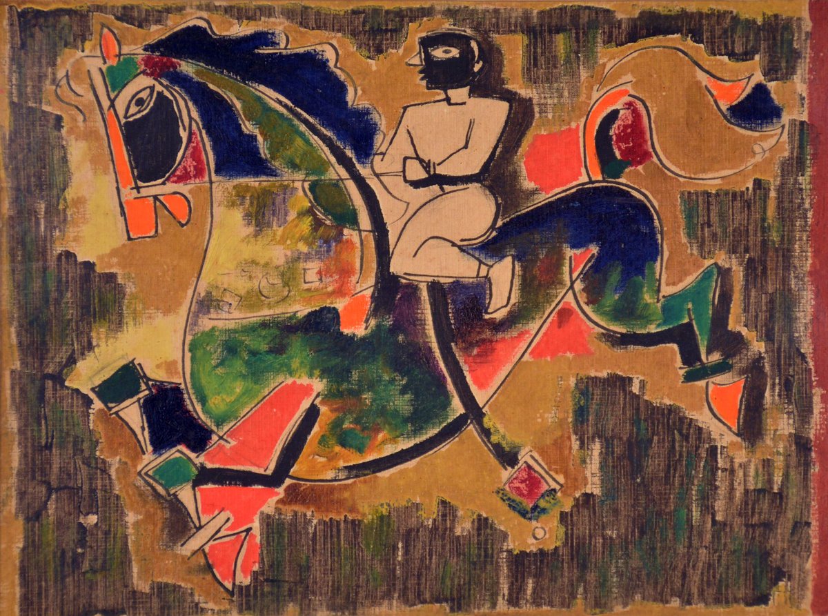 AIISIndia's tweet photo. #IntoTheExhibit—"Reflections – Few Early works of M.F. Husain" by Deepak Bharathan Alathur. On M.F. Husain: "no other modern Indian artist left such a lasting impression on the collective consciousness as he did" https://t.co/W45V35dEU0 https://t.co/VtPMPt57BJ