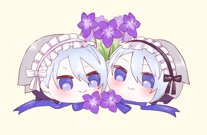 メイドのもちちょぎさんたちと菫 