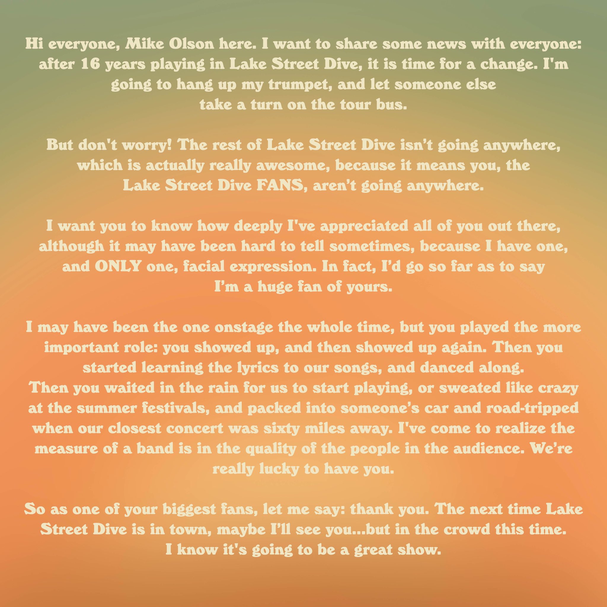 Lake Street Dive on Twitter "A heartfelt message from McDuck…