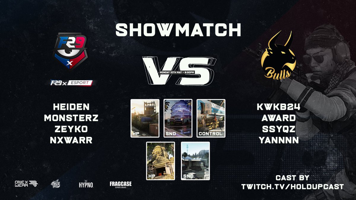 OracleEsport's tweet photo. 👁️Showmatch👁️

🕥21h30 : @FR9xEsport🆚@GoldenBulls_ 

Golden Bulls :
👤@kwKB24
👤@AwardDP_ 
👤@SSyqz 
👤@Yannou_20

FR9x Esport :
👁️@Heidenn7 
👁️@MonsterZ___ 
👁️@Zeyko_95 
👁️@NxWaRR 

Cast par @UgoLefevre 

🖥️ https://t.co/RLJYL5pSqS https://t.co/g7NGblWymk