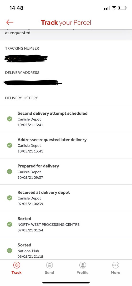 trickydicky2117's tweet photo. @parcelforce please explain how I have requested a later or specific delivery.. your service is an absolute joke, how could I possibly request a second delivery.. I can’t even speak to anyone… is it really that difficult to get a parcel from a to b.. https://t.co/hXuowhiWjV