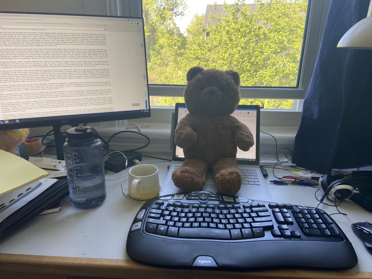 Bringing my bear to work to honour Jordan River Anderson and Jordan’s Principle on Bear Witness Day. My bear is looking forward to traveling further to get to work next year... #JordansPrinciple