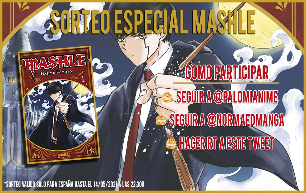 Con motivo de la salida de #Mashle⚡ en España, ¡sorteamos el primer tomo de la serie más divertida de esta primavera! ¿Cómo participar? 👇👇

🧁 Seguir a <a href="/PalomiAnime/">Radar de Libros</a>
🧁 Seguir a <a href="/NormaEdManga/">NormaEdManga</a>
🧁 Hacer RT a este tweet 

¡Mucha suerte a todxs! 🙏✨