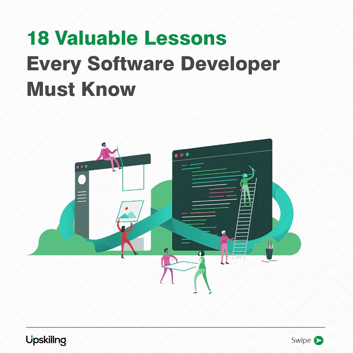 18 Valuable Lessons Every Software Developer Must Know(A Thread)We've spent some time talking to developers who have built amazing products and led teams successfully.If you're a new  #developer, these valuable lessons will help you accelerate your career.  #Upskillng