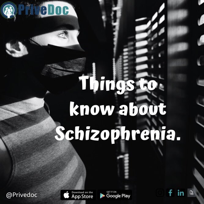 PriveDoc's tweet photo. A disorder that affects a person's ability to think, feel and behave clearly. The exact cause of schizophrenia isn't known, but a combination of genetics, environment may play a role.
Symptoms may include:Hallucinations,delusion, hearing voices,social isolation etc
#mentalhealth https://t.co/moDx2el7Rp