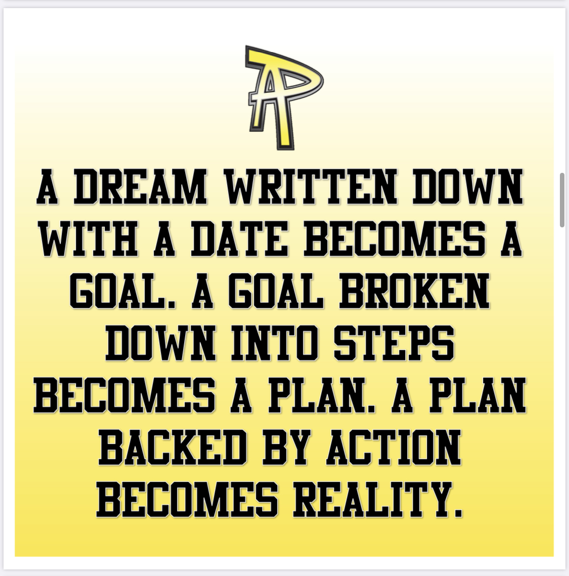 What goals are YOU going to make a reality today? 💛🖤 #MotivationalMonday #PAmily #PA4L #ItsAPAmilything