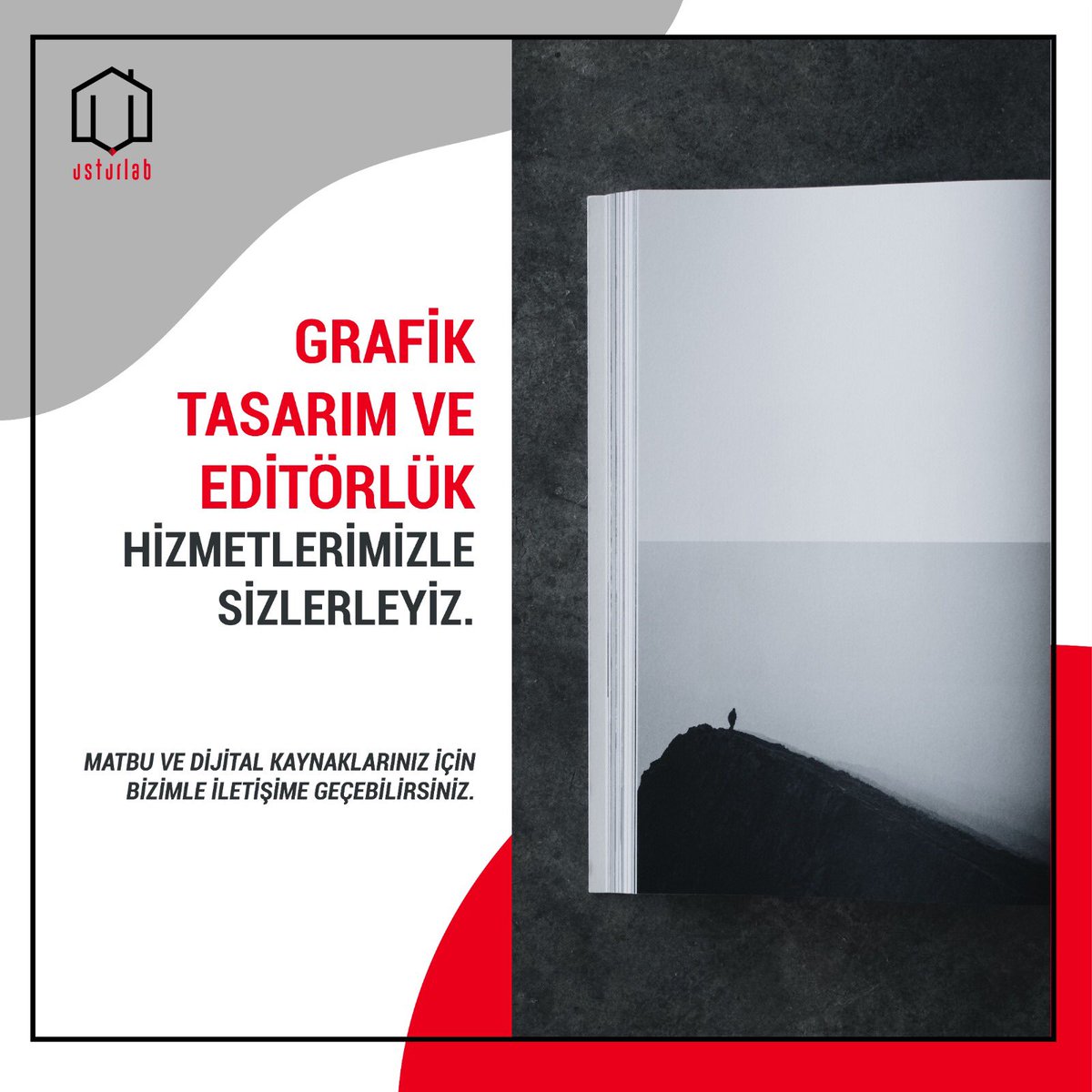 LabUstur's tweet photo. Grafik tasarım ve editörlük hizmetlerimizle sizlerleyiz. 

#grafiktasarım #tasarım #kitap #dergi #site #editörlük #yayıncılık #yayınevi #usturlab https://t.co/DYdyKYrx2J