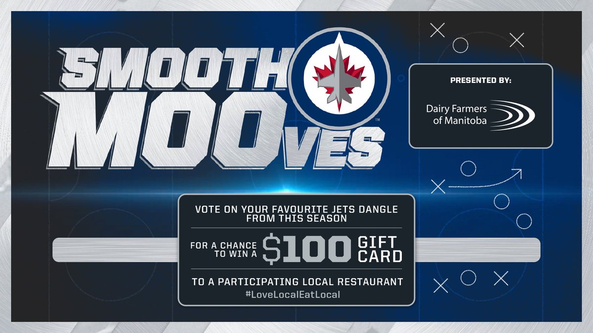 NHLJets's tweet photo. Vote on the Smooth Moove of the season for a chance to WIN a $100 gift card to participating restaurant, thanks to @ManitobaDairy &amp; its #LovelocalEatlocal campaign.
 
VOTE: https://t.co/D7zFiWiiVp https://t.co/XDDOv56Gcp