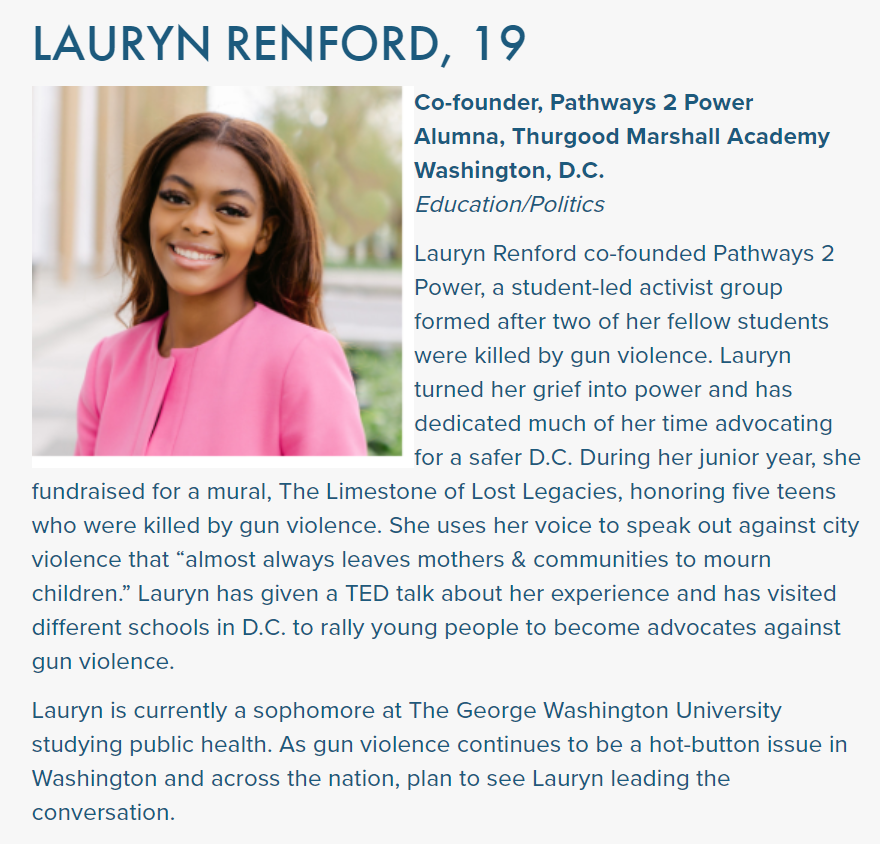 TMAtalks's tweet image. Congratulations to our alumna, Lauryn, for being honored as one of @charteralliance 30 Under 30 Changemakers! The work you started at TMA through @P2PDC continues to thrive and provoke change. Thank you for your leadership. #tmawarriors