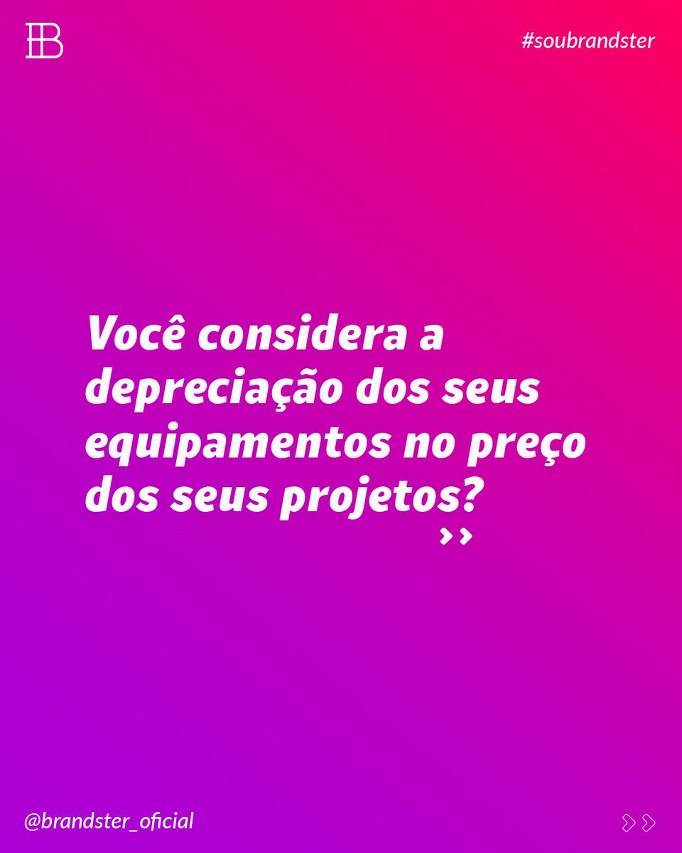 Brandster_brand's tweet photo. Você costuma considerar a depreciação no seu projeto? 🤔😬
#soubrandster #brandster #branding #cursodebranding #precificacaodeprojeto #precificacao https://t.co/AEVT2YVdKX