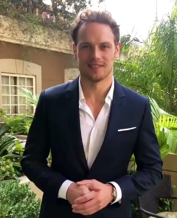 But the burgundy one is a close second.As you can see, no matter the style... He always looks ah-mazing in a suit. #SamHeughan