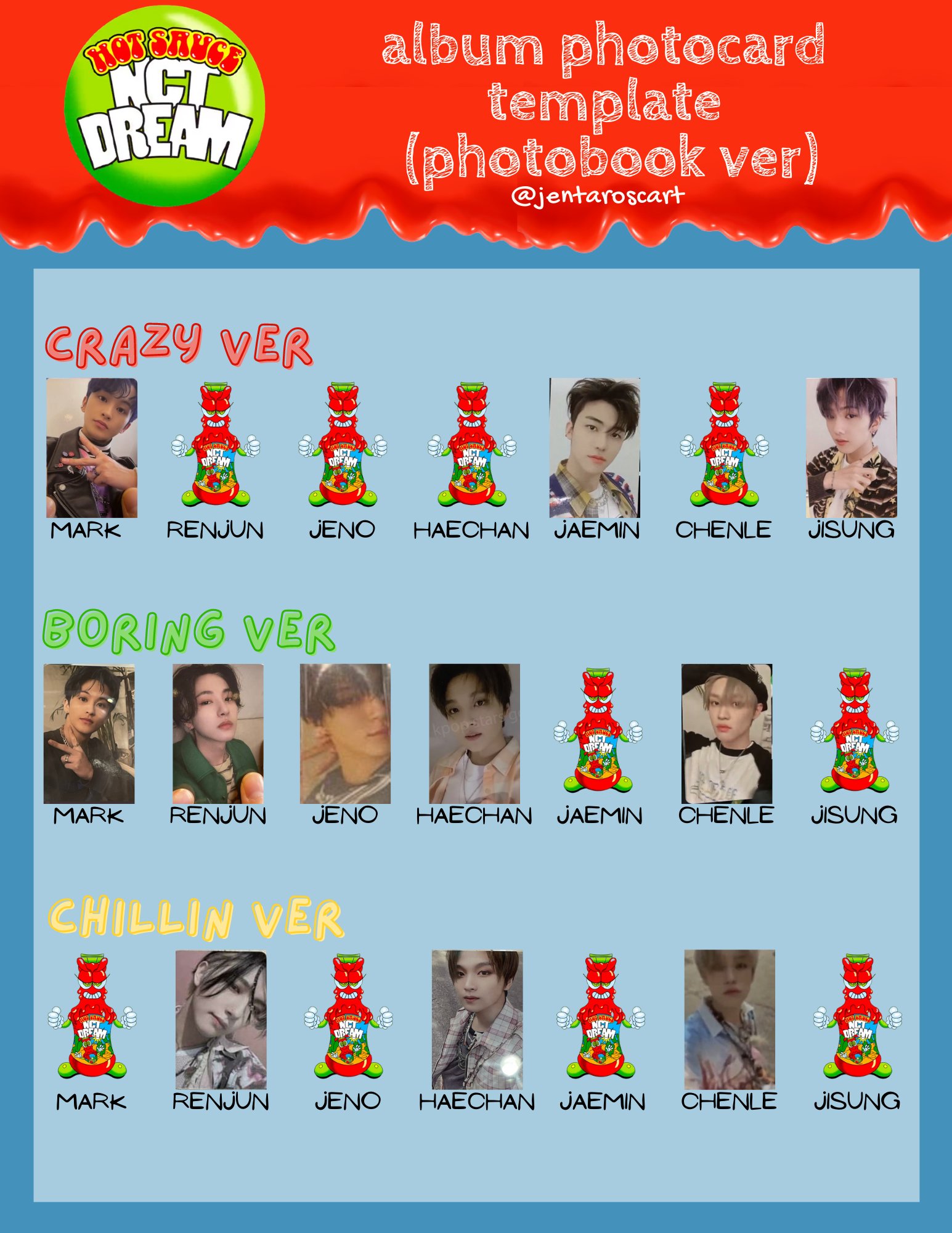 igo on Twitter "nct dream hot sauce album photocard template! UPDATE