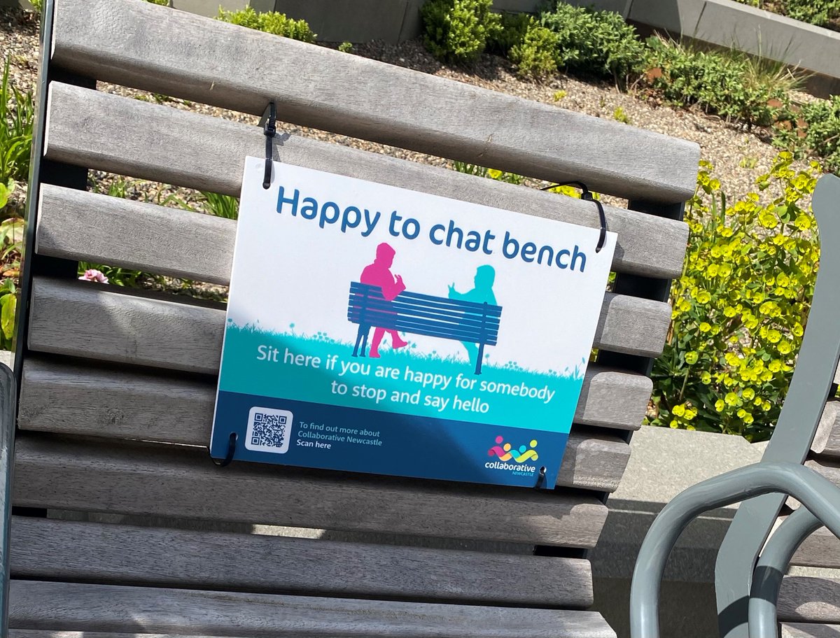 UKNICAofficial's tweet image. To celebrate #MentalHealthAwarenessWeek, we&apos;re happy to announce that one of the #vitalitybenches is now a #HappyToChatBench!

@CollabNewcastle&apos;s ‘Happy to Chat’ benches are designed to help combat #loneliness and encourage #community interaction 🗣️🗨️

#ageingintelligence