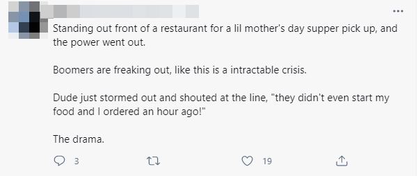 This is the example that triggered this thread. It happens to be a boomer reference, but it could just as easily be a Gen X or Millennial slight.Yes, the behaviour is deplorable, but news flash: I've met all ages of arseholes.