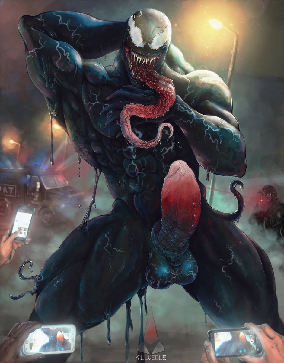 Killveous's tweet photo. #VenomLetThereBeCarnage is releasing on my actual birthday!✨Here's the full artwork I did for my Inmanis dildo in Venom inspired colours back in 2018 🖤 https://t.co/nr2VFHt1kU