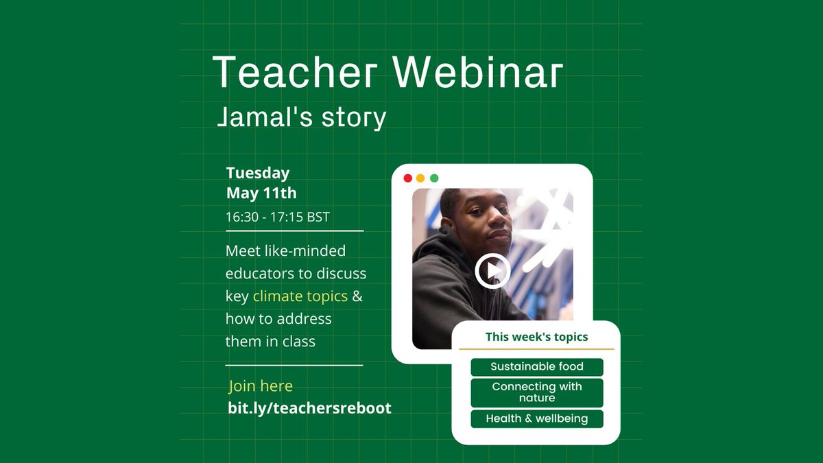 globaldimension's tweet image. What are you doing after school tomorrow? 
Join our Education Manager Holly &amp;amp; colleagues for a 45-minute Teacher Webinar to learn how to use our free climate teaching resource pack! 

Sign-up free 👉 bit.ly/teachersreboot

#rebootthefuture #climatelearning #edutwitter