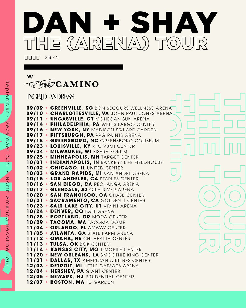 THE RUMORS ARE TRUE. ARENA BOUND THIS FALL WITH <a href="/DanAndShay/">Dan + Shay</a>