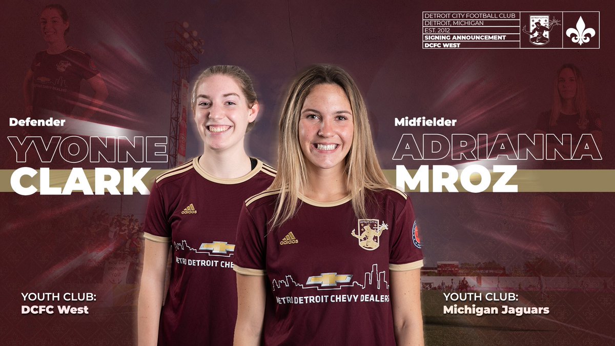DetroitCityFC's tweet photo. Yvonne Clark is a product of @DCFCWest and a @CantonHSChiefs. She will join an already impressive roster of defenders on the @detroitcityfcW sides.

Midfielder Adrianna Mroz started her youth career with the Michigan Jaguars before signing with Le Rouge for the upcoming season! https://t.co/TZbgcpESll