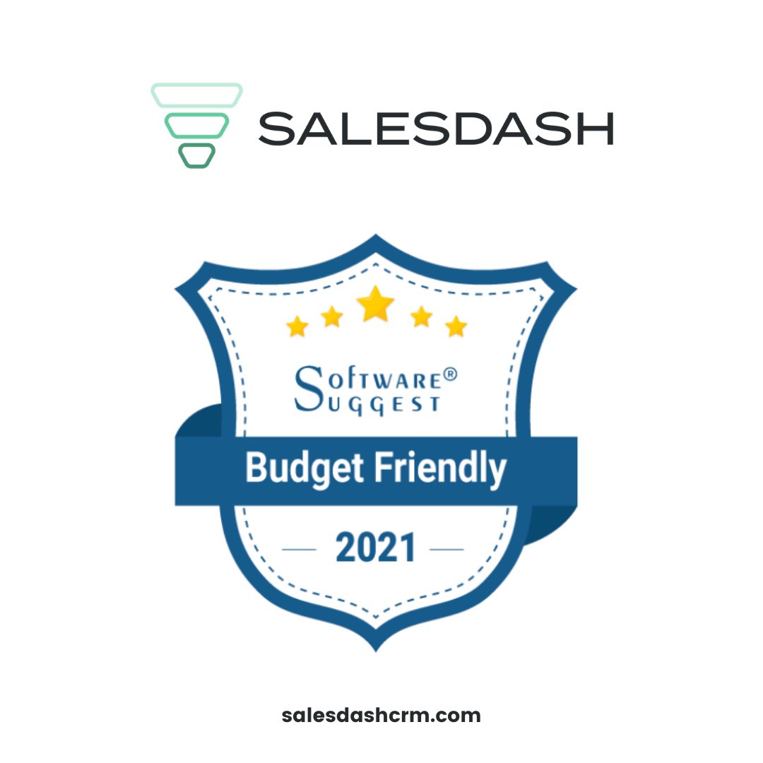 SalesdashCRM's tweet photo. Salesdash was awarded for Best Usability and Budget Friendly from @SoftwareSuggest for 2021 CRMs.🏅 https://t.co/hdDT9ZVkdl