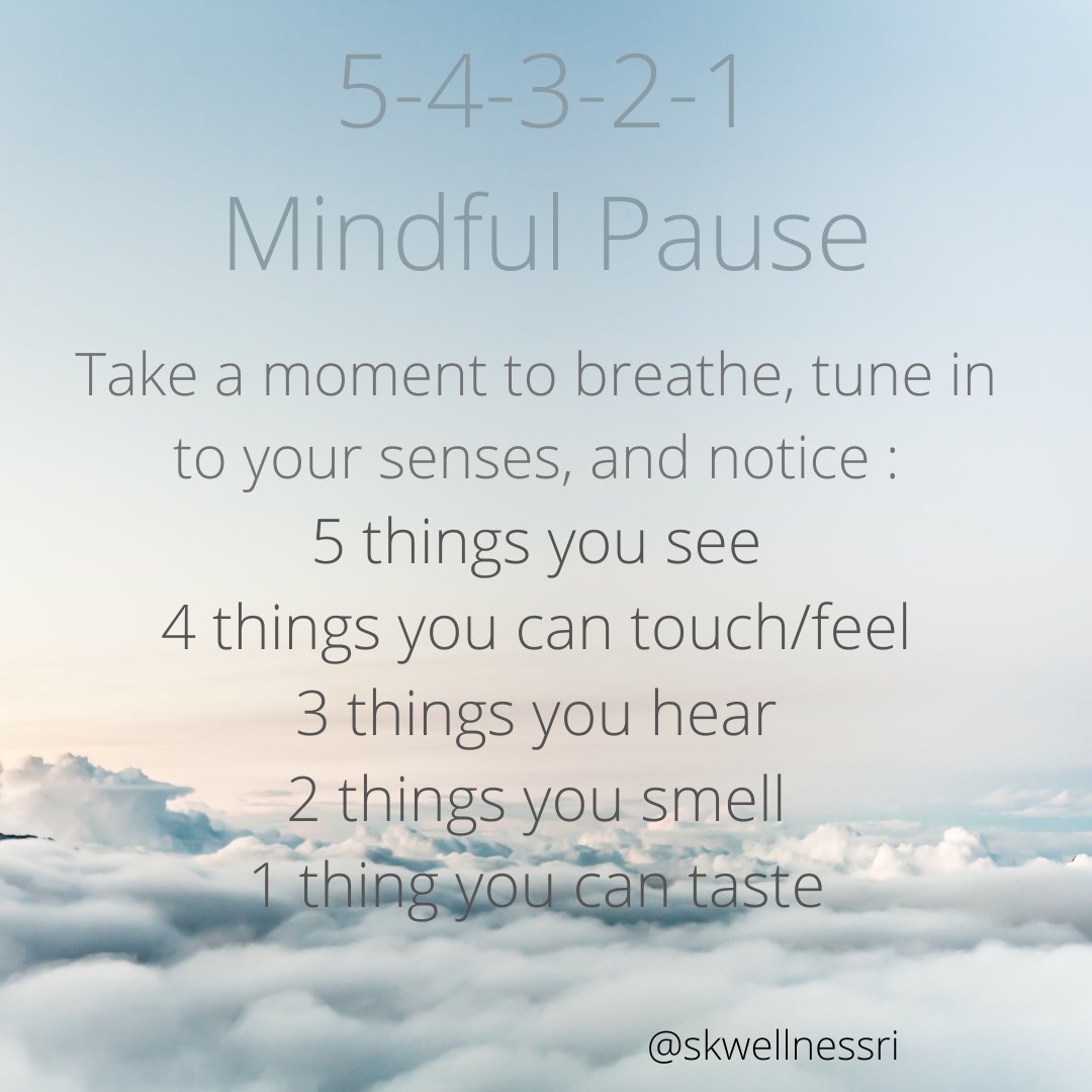SKWellnessRI's tweet image. Join us for a Mindful Pause. This 5-4-3-2-1 exercise has been a favorite of our students.  We have so enjoyed our time with Portsmouth Middle School. @PmsPatriots , thanks for being mindful with us. #mindfulmonday #mentalhealthmonth #mindfulpause #mindfulness