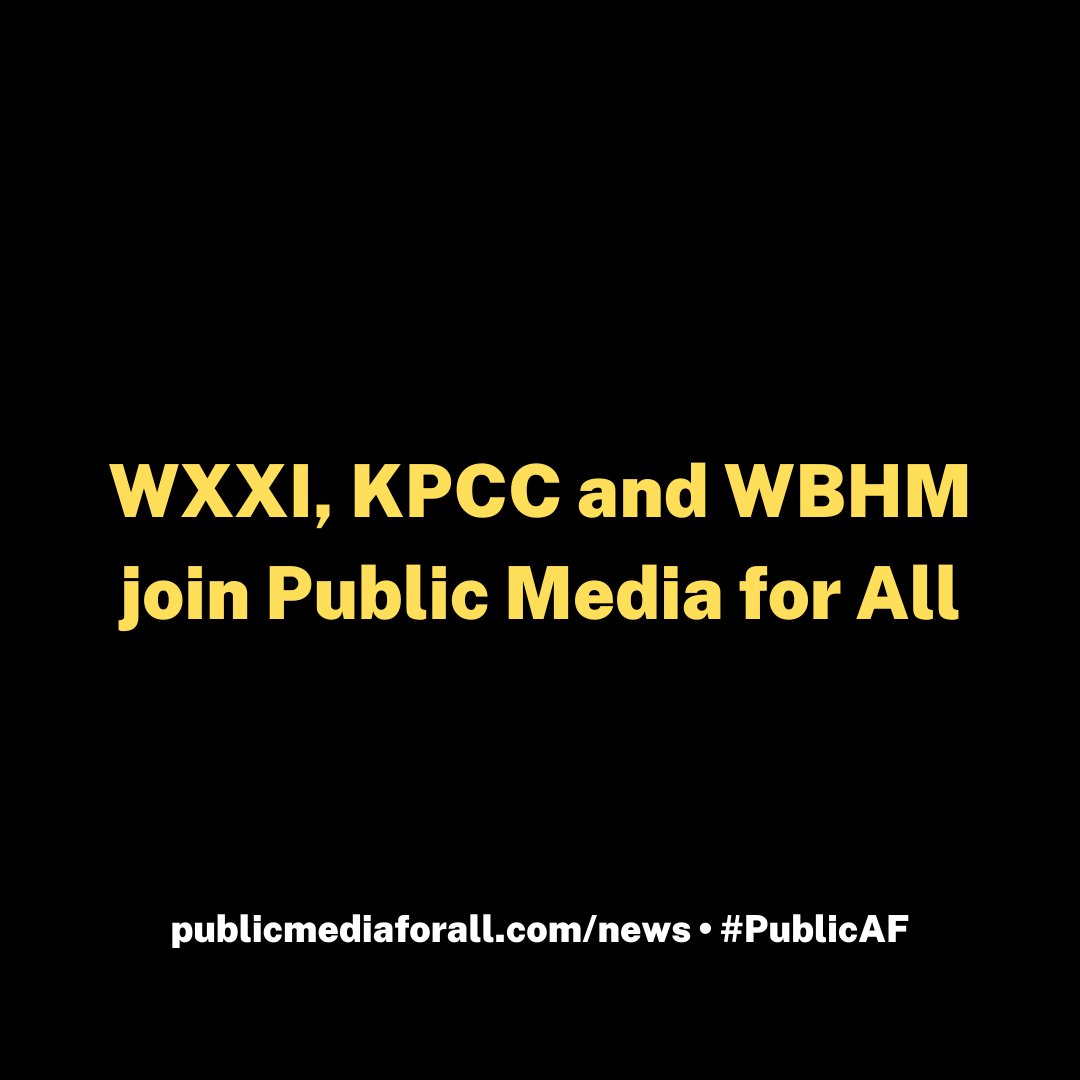 PublicMedia4All's tweet photo. The movement for DEI in public media continues to grow. WXXI, KPCC and WBHM are among the latest organizations to sign on to our Action Items. Read more at https://t.co/S0BXLhE5NP #PublicAF #pubmedia #publicmedia #diversity #allyship https://t.co/ewMUyic1Vf