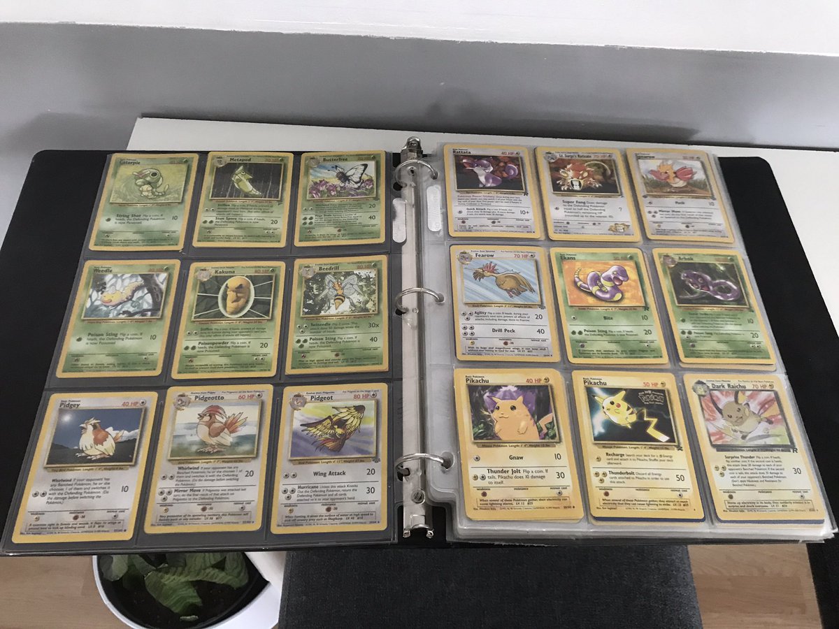 MikeIsbach's tweet photo. I found my old #PokemonTCG collection from my childhood. I’ve been hearing it’s quite popular again.

Going to go through the entire collection on stream and see if there’s any good cards in here.

Live in about 2 hours at https://t.co/gg9WHk0zPl https://t.co/PTEoPhvfDJ
