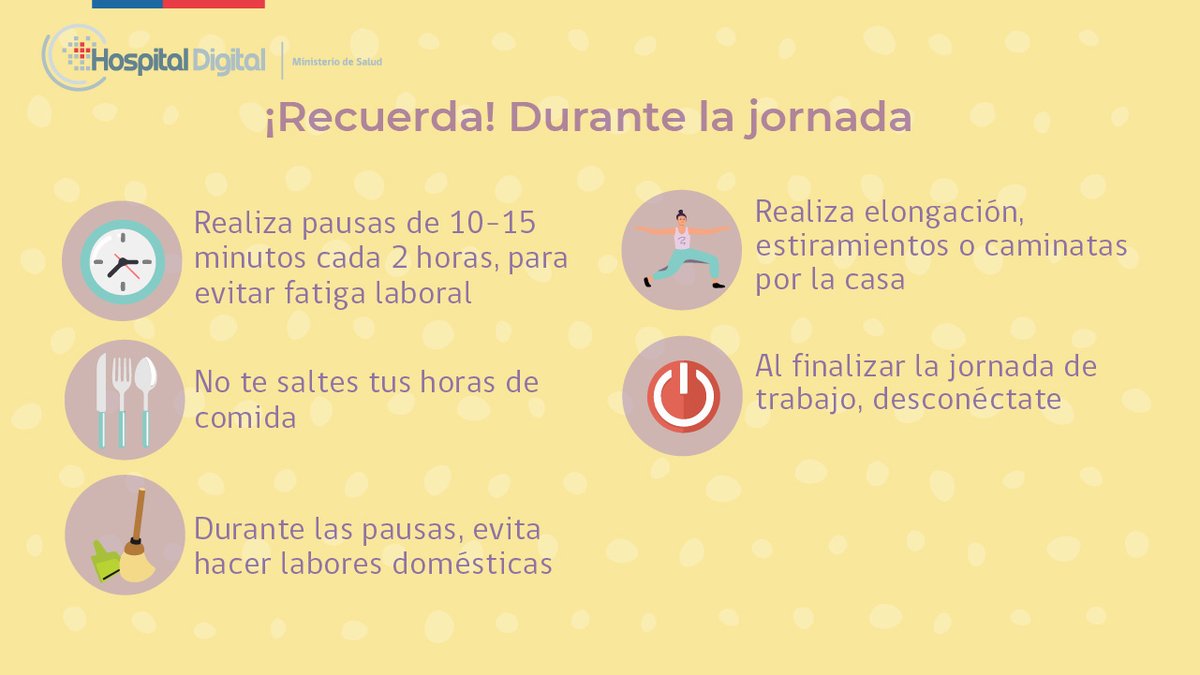 HospitalDigital's tweet photo. Pese a sus múltiples beneficios, especialmente durante la pandemia, el teletrabajo también puede afectar nuestra salud física y mental. Conoce recomendaciones para el autocuidado acá 👇 #SaludMental https://t.co/XvLbbylojV